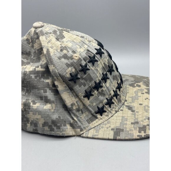 Top Level Men's Camouflage Snapback Hat Black Stars and Stripes USA Adjustable - Picture 6 of 9